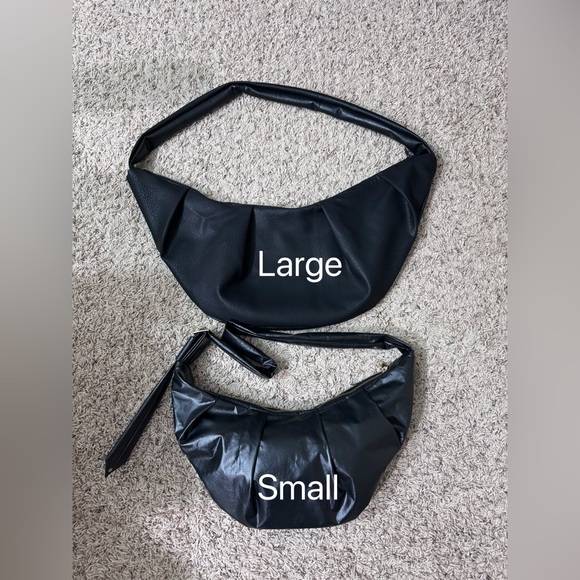 Handmade Vegan Leather Pleated Croissant/Crescent/Dumpling/Banana Bags Crossbody - Picture 8 of 13